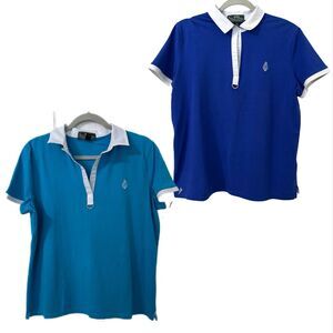 Lot Of 2 L-RL Lauren Active Ralph Lauren Tops XL Blue Performance Preppy Classic